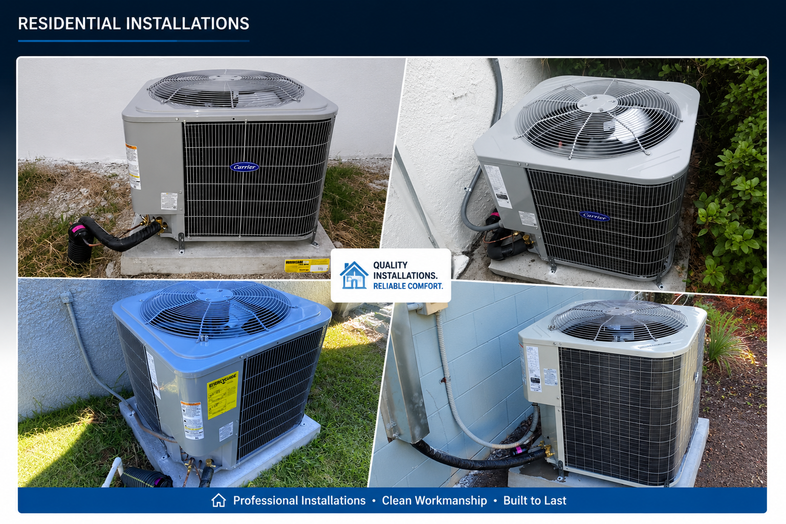 Residential HVAC installations completed by Blue Freeze